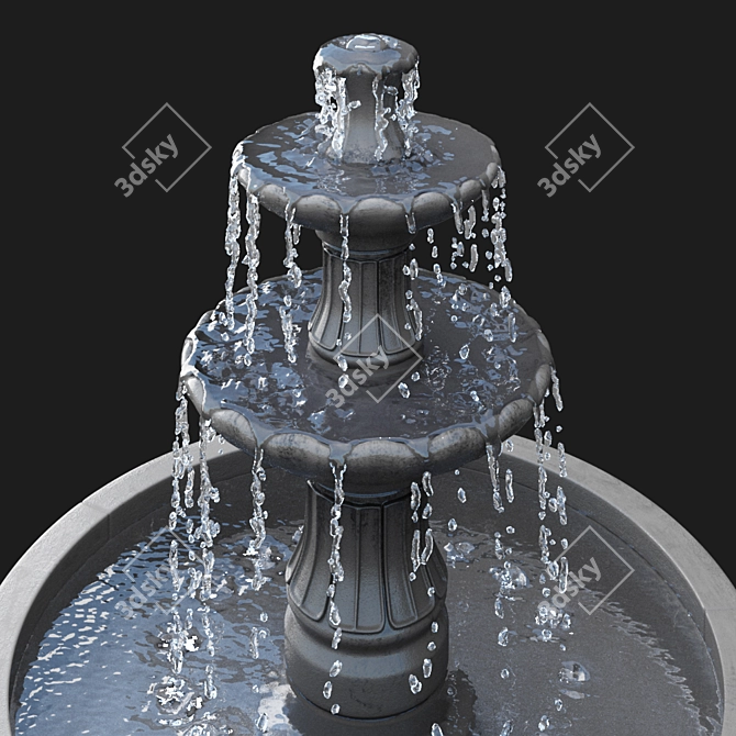 Elegant Barcelona Fountain: Two-Tiered Splendor 3D model image 1