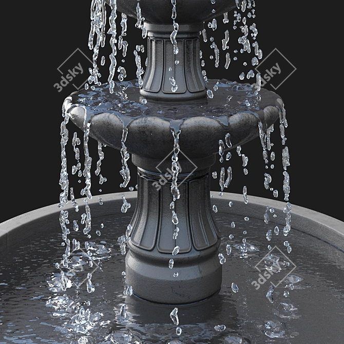 Elegant Barcelona Fountain: Two-Tiered Splendor 3D model image 2