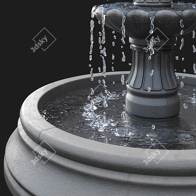 Elegant Barcelona Fountain: Two-Tiered Splendor 3D model image 3