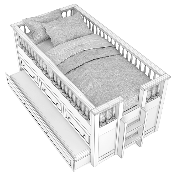 Timeless Storage Captain's Bed 3D model image 5