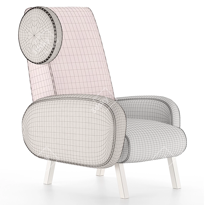 Retro Chic Armchair GOX Prato 3D model image 3