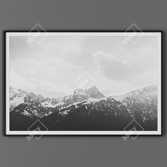 Black Framed Picture 3D model image 1