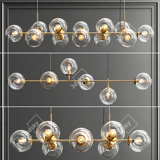 Elegant Glass Bole Chandelier Collection 3D model image 1