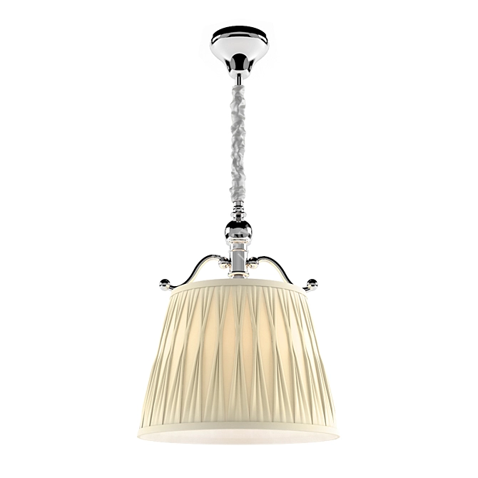 Elegant Nickel Pendant Light 3D model image 1