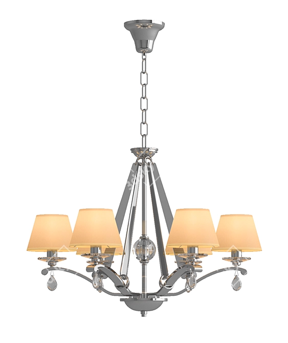 Elegant Newport Crystal Chandelier 3D model image 1