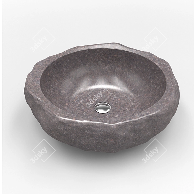 Natural Riverstone Sink 3D model image 2