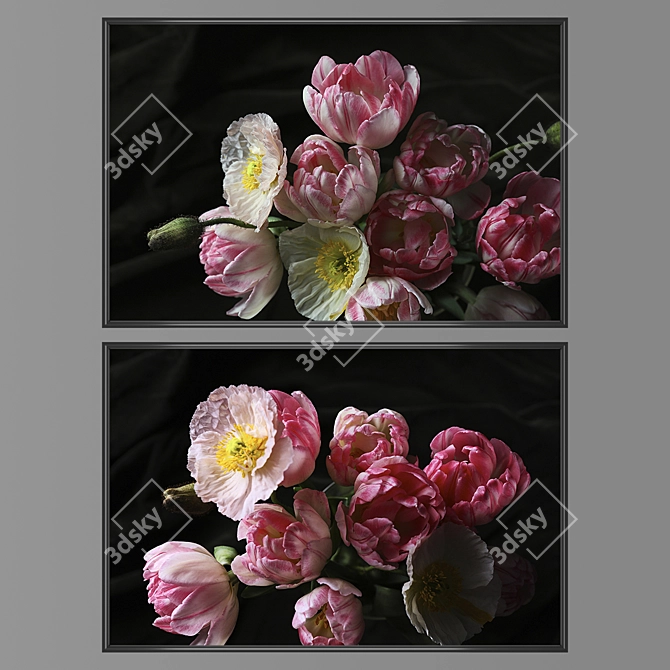 Modern Wall Art Set with Multiple Frames & Variants 3D model image 1