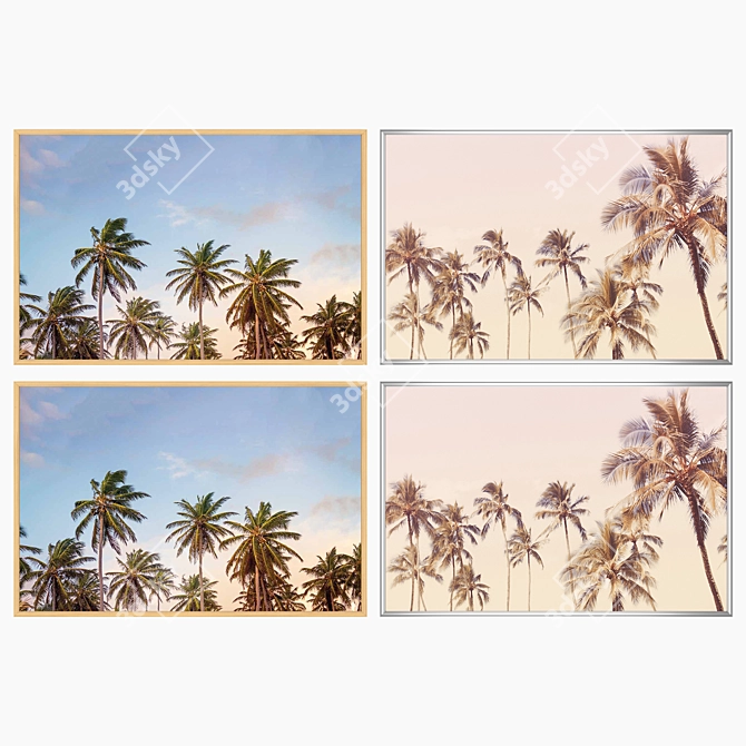 Versatile Wall Art Set: 2 Paintings, 4 Frame Options 3D model image 3