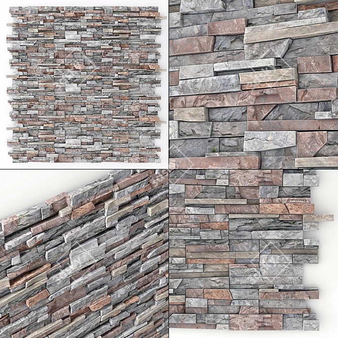 Clinker Stone Wall Decor 3D model image 1