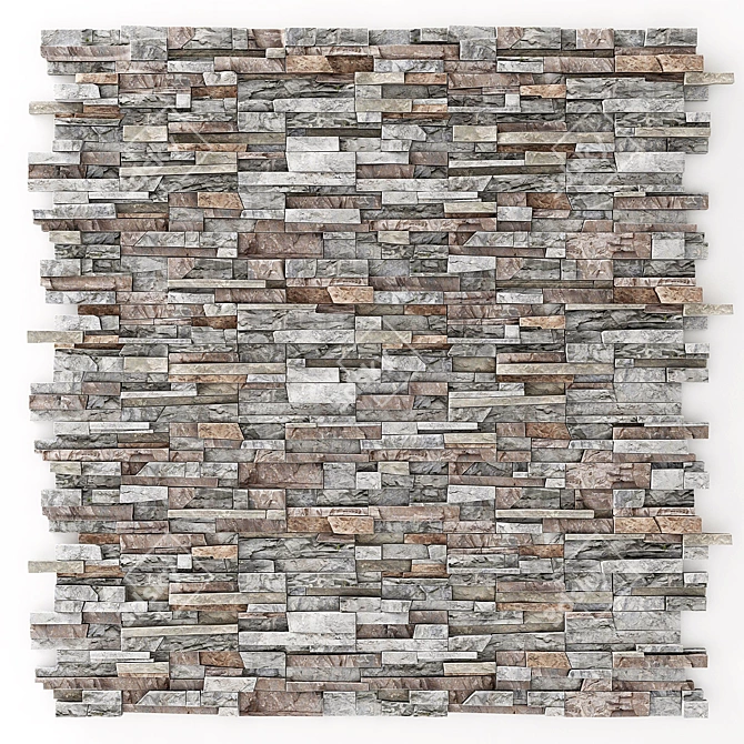 Clinker Stone Wall Decor 3D model image 2