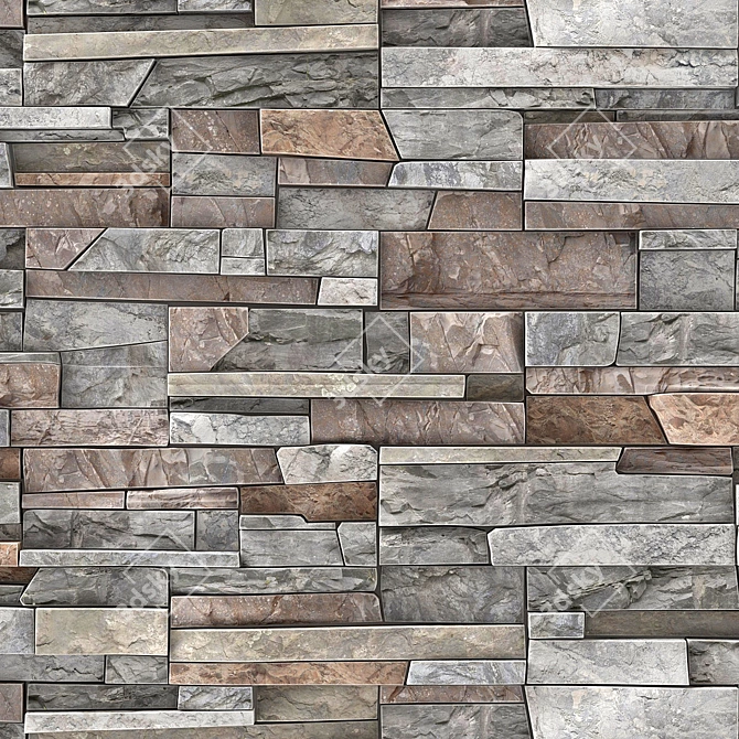 Clinker Stone Wall Decor 3D model image 3