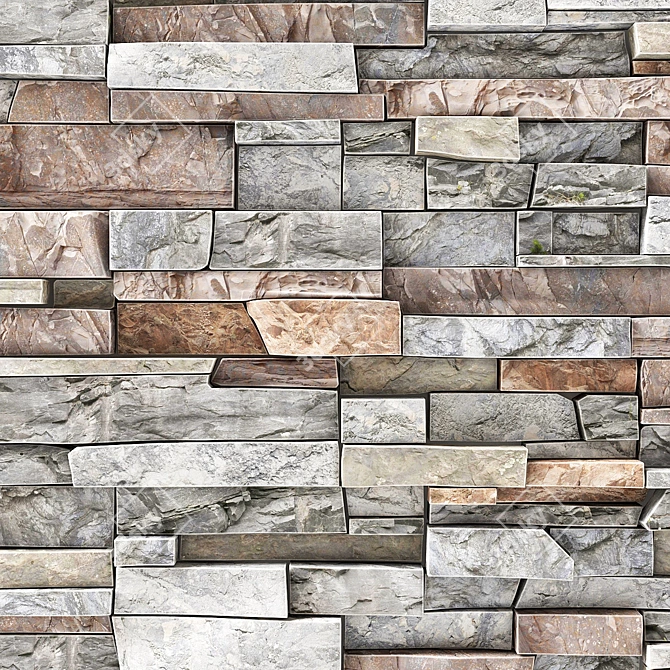 Clinker Stone Wall Decor 3D model image 4