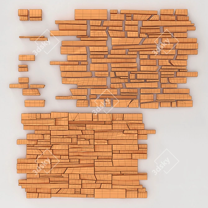 Clinker Stone Wall Decor 3D model image 5