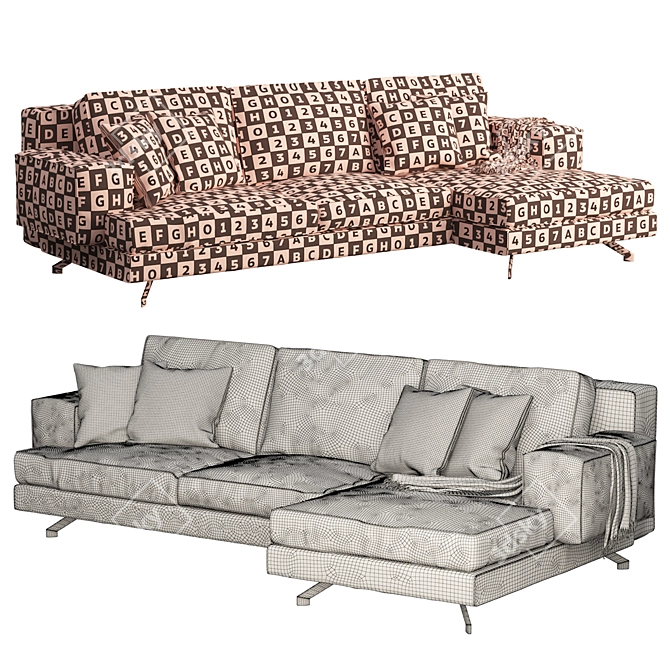Elegant Dama Sofa: Comfort and Style! 3D model image 4