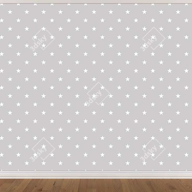 Seamless Wallpaper Set in 3 Colors 3D model image 4