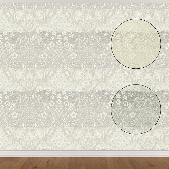 Seamless Wallpaper Set - 3 Colors 3D model image 1