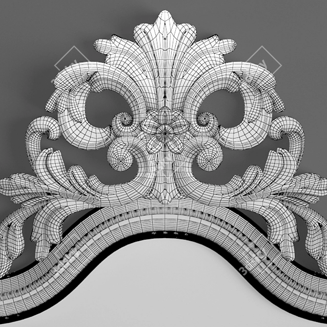 Classic CNC Carved Mirror - 1200x800 3D model image 2