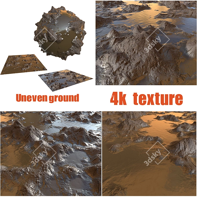  Textured Terrain - Enhanced Realism for Uneven Ground 3D model image 1