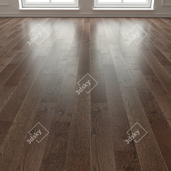 Rumba Oak Snow Brush Laminate 3D model image 3