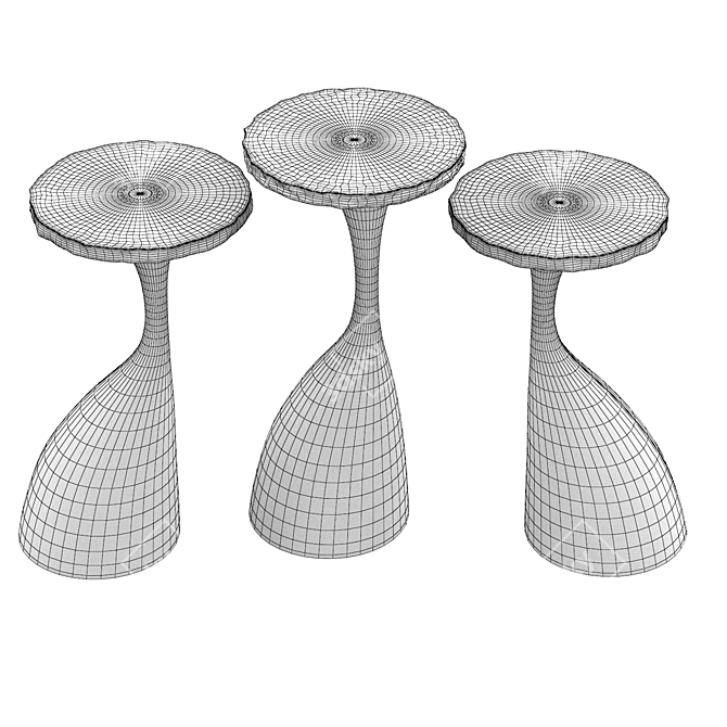 Elegant Henri Samuel Copper Tables 3D model image 5