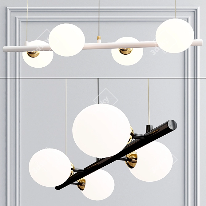 Elegant Paraglider Chandelier 3D model image 1