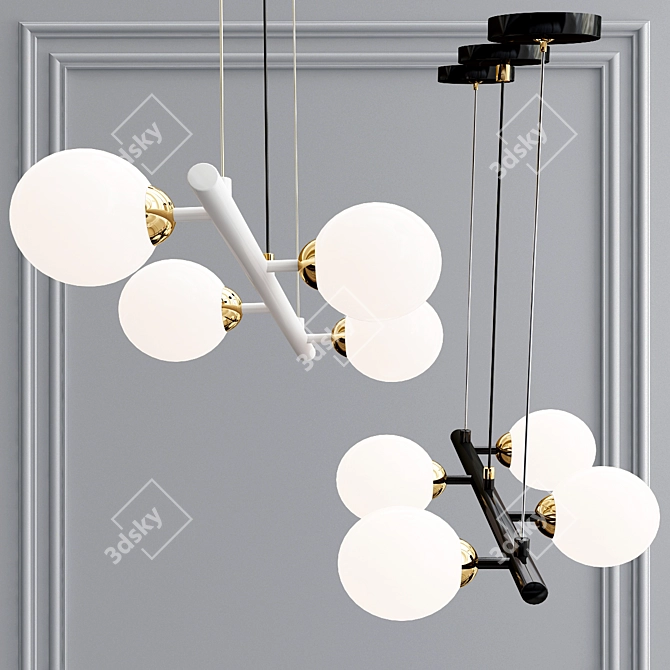 Elegant Paraglider Chandelier 3D model image 3