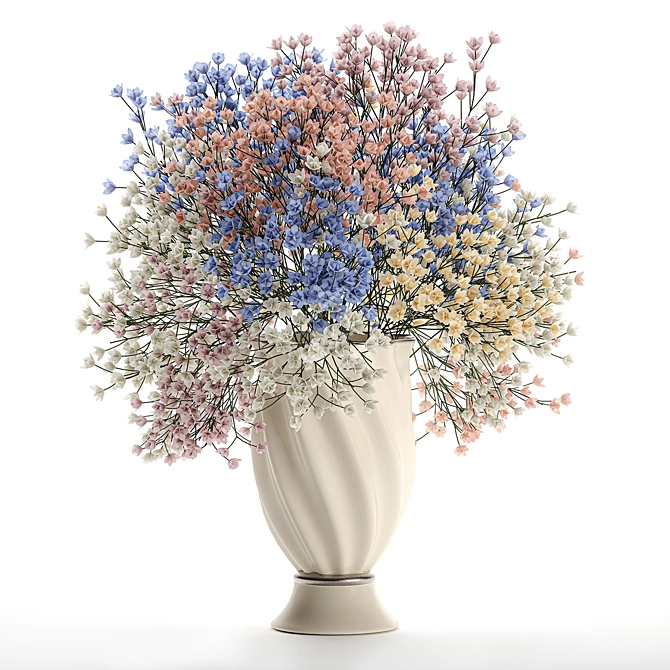 Elegant Floral Vase Bouquet 3D model image 3