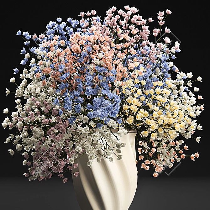 Elegant Floral Vase Bouquet 3D model image 4