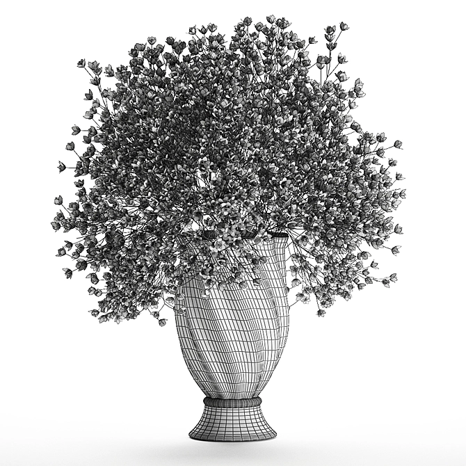 Elegant Floral Vase Bouquet 3D model image 5