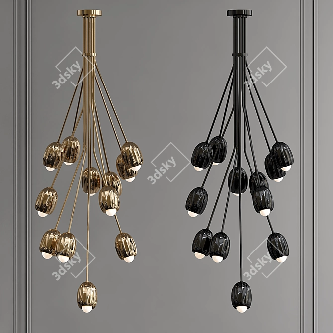 Floral Elegance Chandelier 3D model image 1