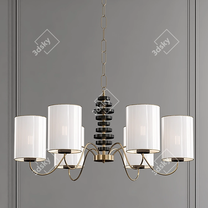 Elegant Wave Chandelier 3D model image 1