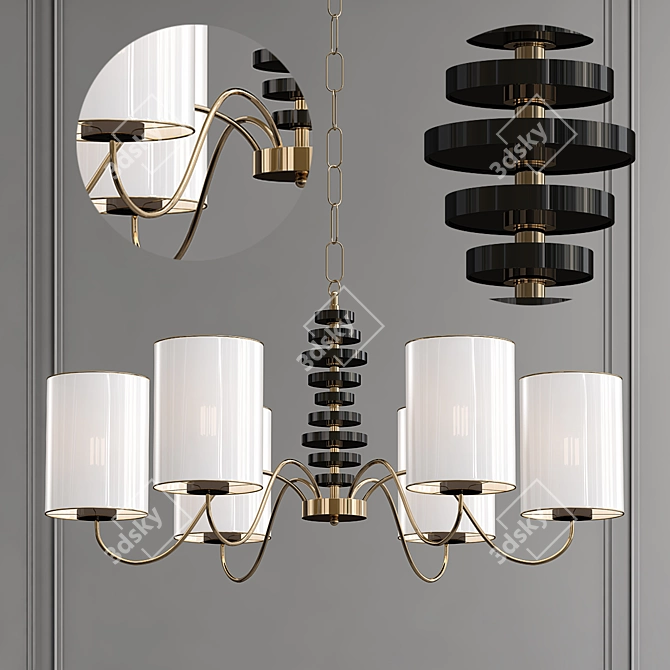 Elegant Wave Chandelier 3D model image 2