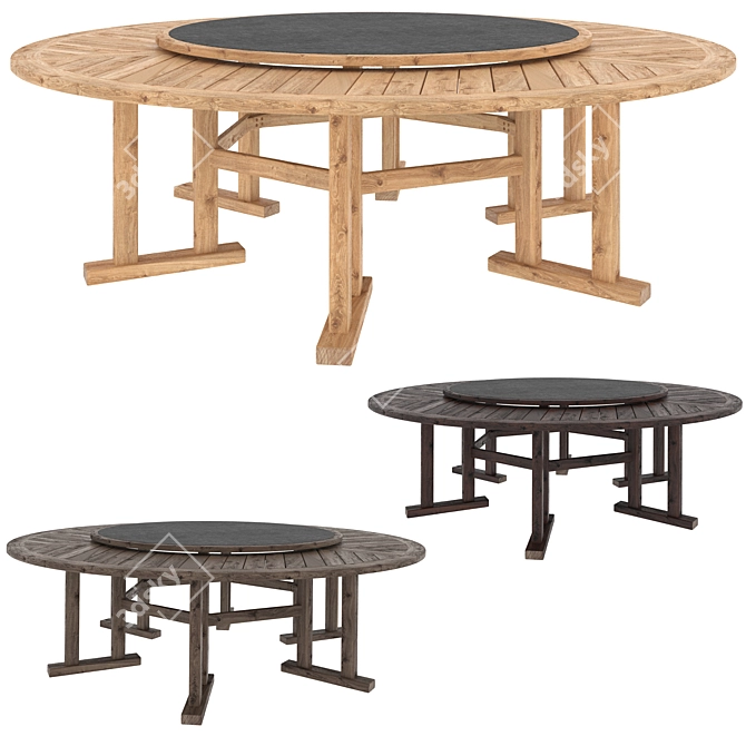 ARBOR JANUS et Cie: Wood and Stone Table 3D model image 1