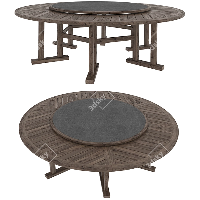 ARBOR JANUS et Cie: Wood and Stone Table 3D model image 3