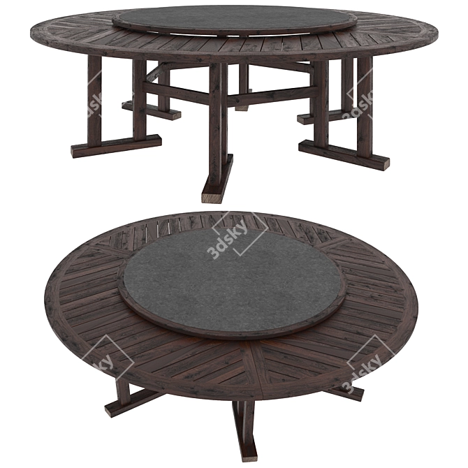 ARBOR JANUS et Cie: Wood and Stone Table 3D model image 4