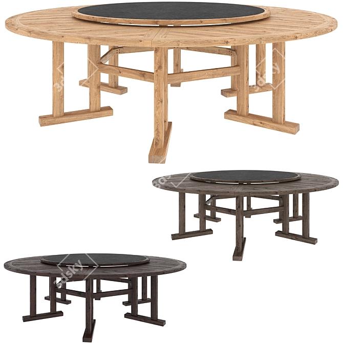 ARBOR JANUS et Cie: Wood and Stone Table 3D model image 5