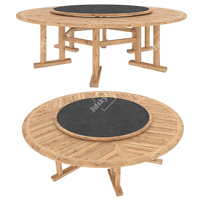 ARBOR JANUS et Cie: Wood and Stone Table 3D model image 6