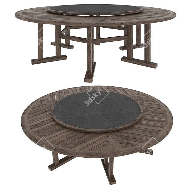 ARBOR JANUS et Cie: Wood and Stone Table 3D model image 7