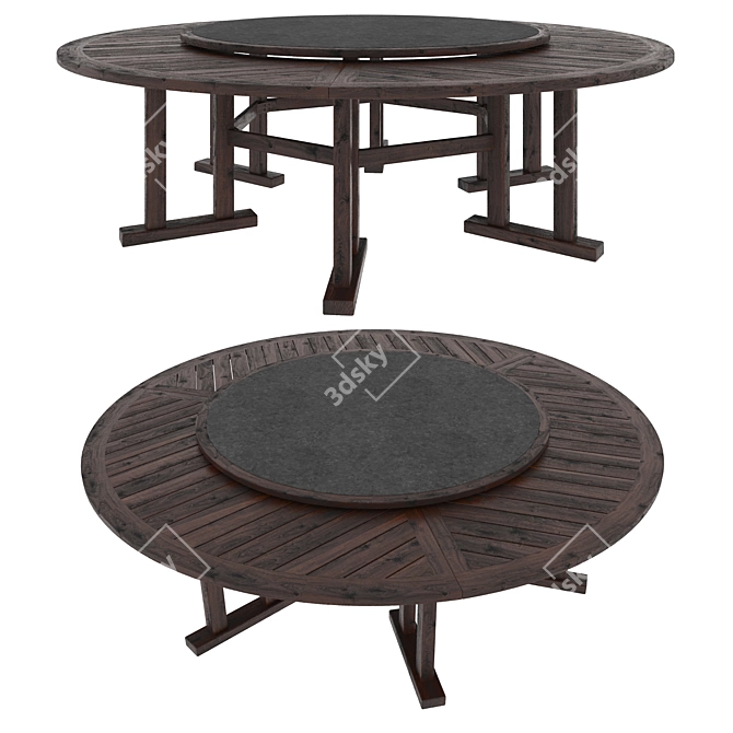 ARBOR JANUS et Cie: Wood and Stone Table 3D model image 8