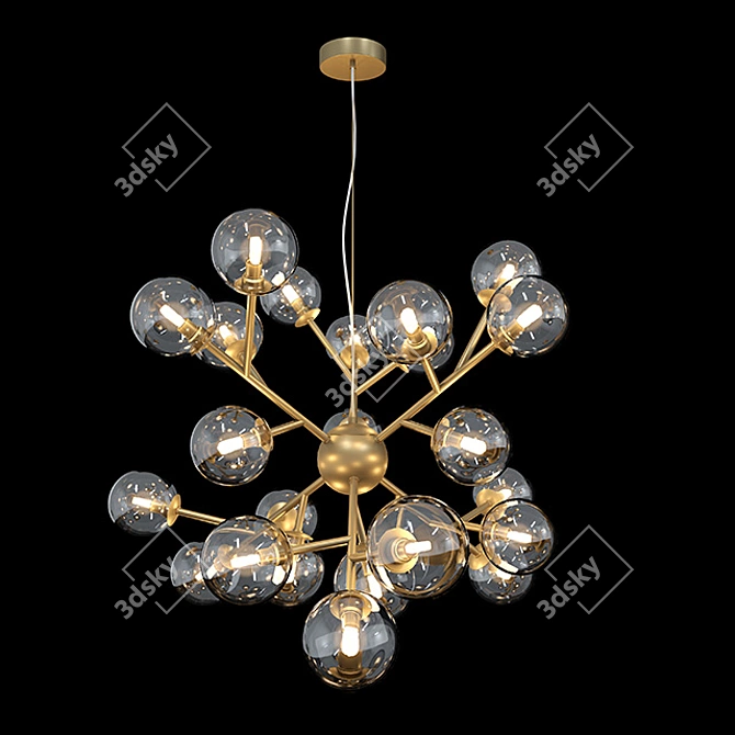 Dallas Modern Gold Pendant Lamp 3D model image 1