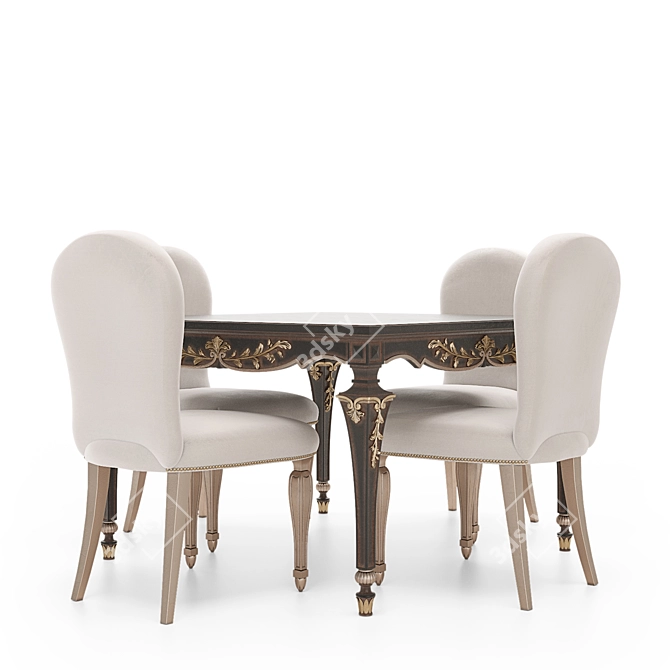 Handmade Nicolet Dining Set 3D model image 3