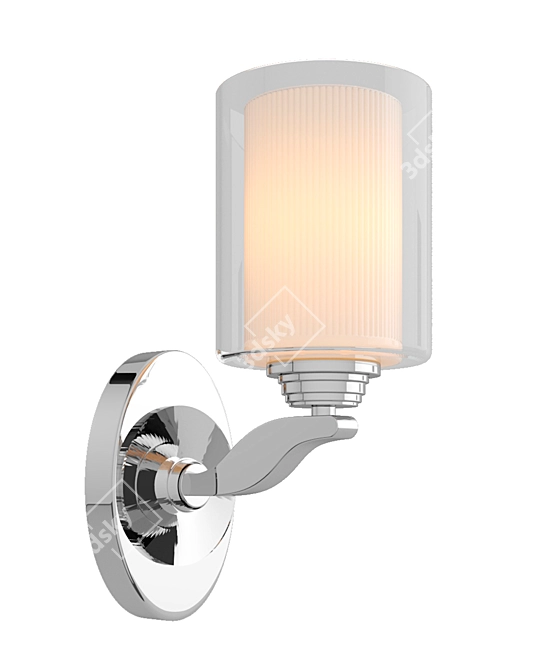 Sleek Chrome Glass Wall Sconce 3D model image 1