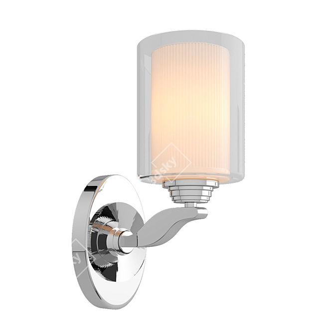 Sleek Chrome Glass Wall Sconce 3D model image 2