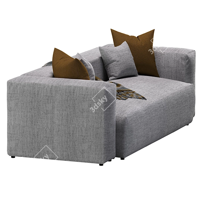 Modern Blok 3-Seater Sofa: Sleek Design 3D model image 3