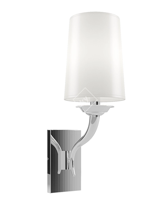 Sleek Chrome Wall Sconce 3D model image 1