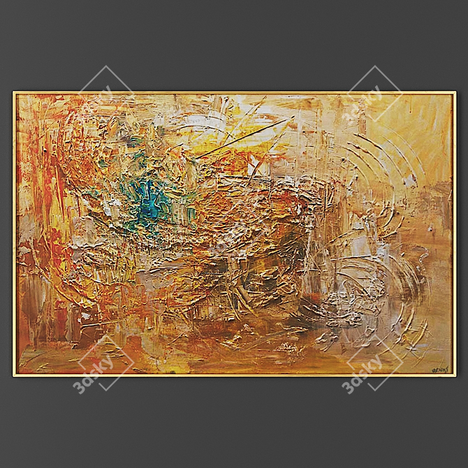 Elegant Framed Canvas Print 3D model image 1