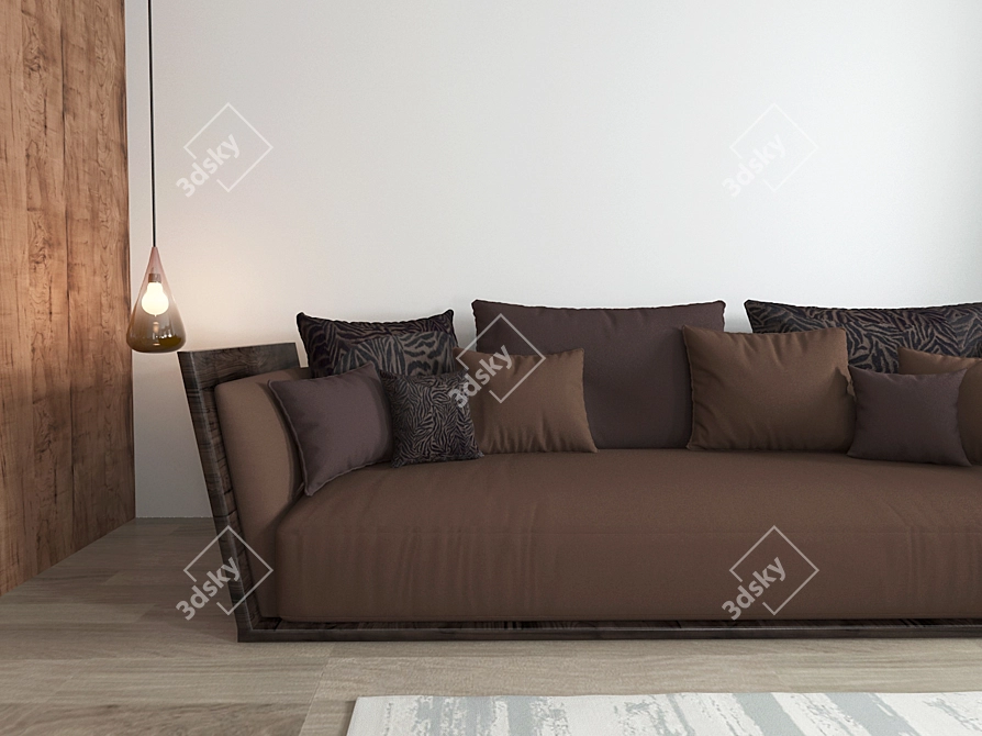 Title: Moroccan-Inspired Modern Sofa 3D model image 4