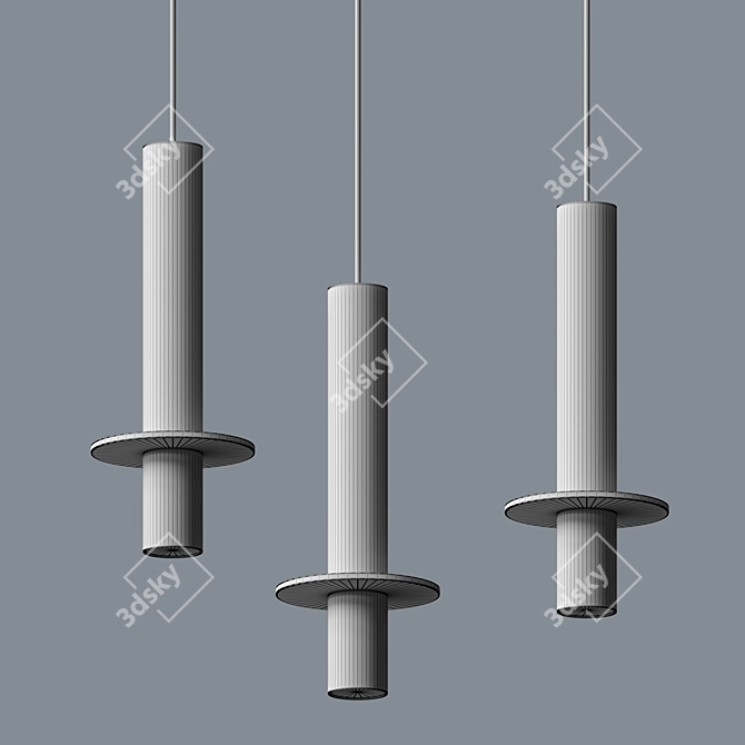 Screw Pendant Light: Ø12cm, 30cm Height 3D model image 2