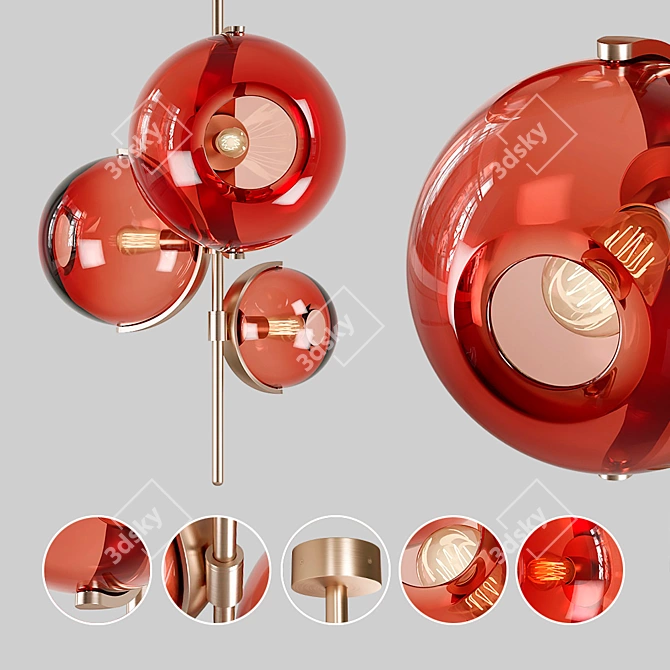 Elegant Ruby Gold Lamp - Lampatron 3D model image 1