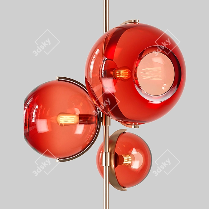 Elegant Ruby Gold Lamp - Lampatron 3D model image 2